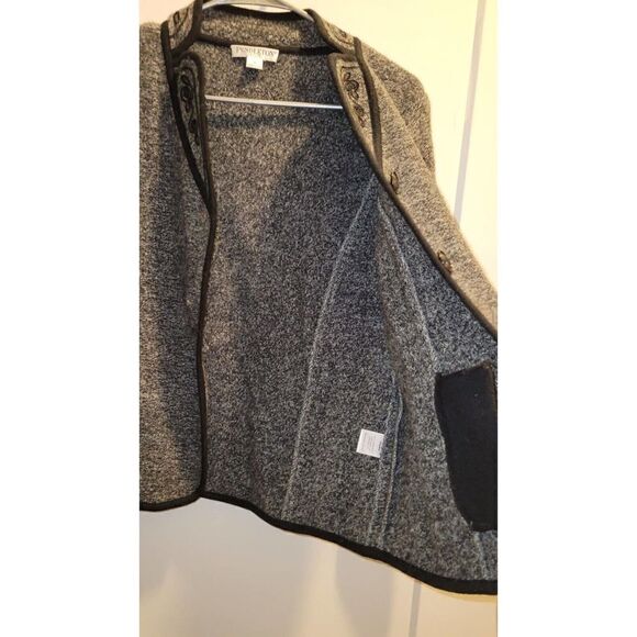 Pendleton Wool Grey Black Floral Embroidered Jacket Blazer Size S P - Picture 9 of 9